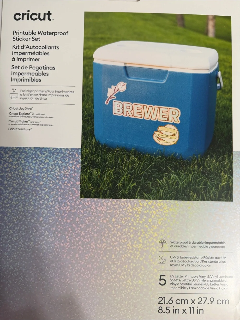 Cricut Waterproof Printable Sticker Set - Holographic